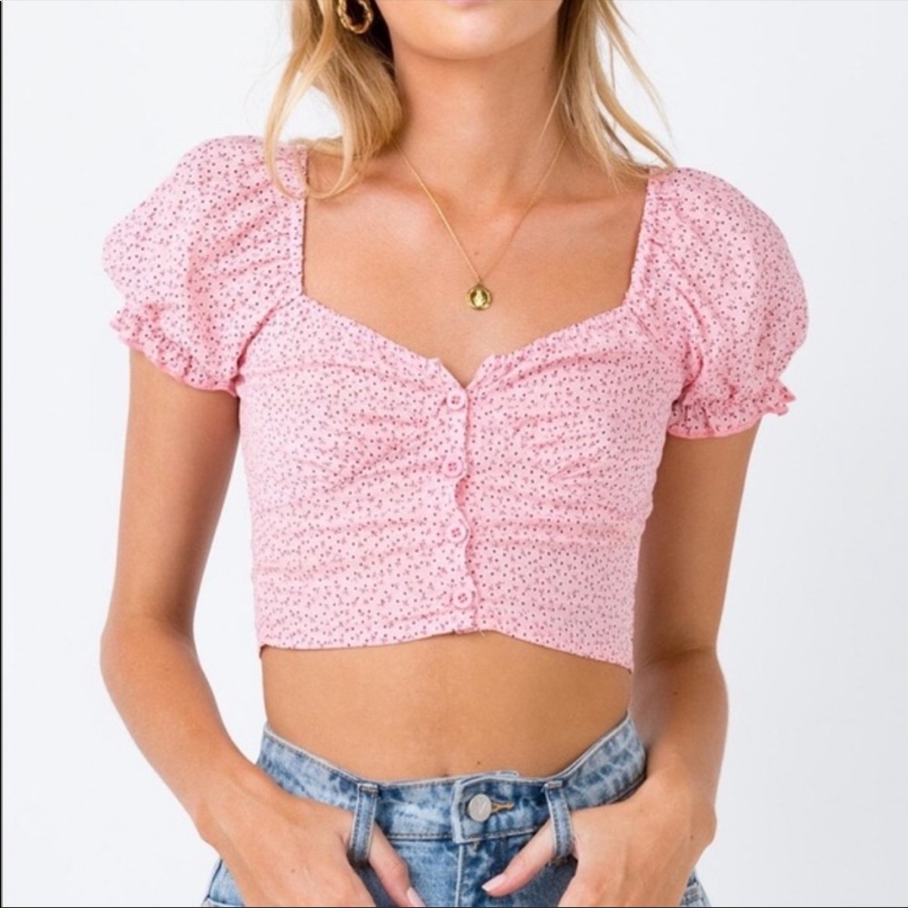 Princess Polly laura Pink Floral Crop Top